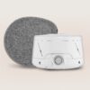 Front view of Dohm Classic + Travel Case Bundle showcasing white sound machine and gray case on a beige background