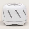 Front view of Dohm Connect sound machine showcasing white housing and gray ventilation slots with a neutral background