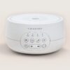 Front view of Dreamcenter sound machine with control panel, timer LEDs, sound and night-light buttons, and volume slider